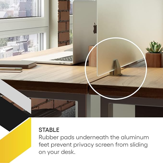 OBEX Acrylic Free Standing Screen, Divider for Desk Privacy Home & Office Partitions for Table Top Workstation, Portable Cubicle Panel for Work, 24" x 48", Frosted