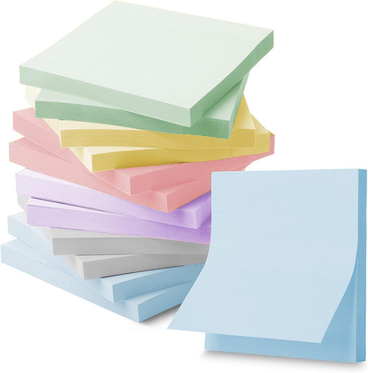 Mr. Pen- Bulk Sticky Notes, Morandi Colors Self-Stick Aesthetic, Colorful, 3”x3”, 12 Pads, Back to School Supplies