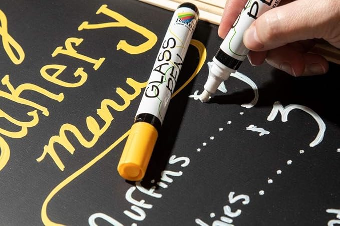 Glass Pen Window Marker: Liquid Chalk Pens for Glass, Whiteboard Markers with Washable Paint - Graduation, Car Windows, Mirror Pen, Storefront, Wedding, Parade, Party & Holiday (3 Pens - Fine Tip)