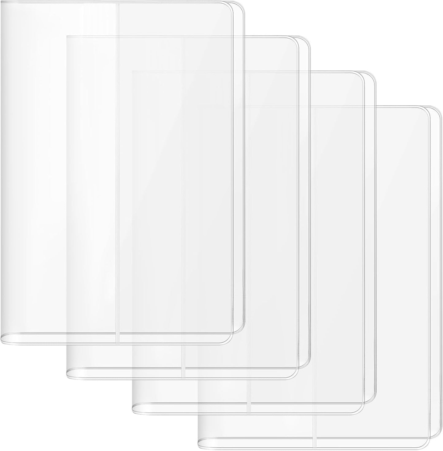 4 Pack A5 Clear Cover, Transparent A5 Jelly Planner Cover Waterproof Notebook Cover Plastic Sleeves Slip on Book Covers for Journal Weeks Planners and Books