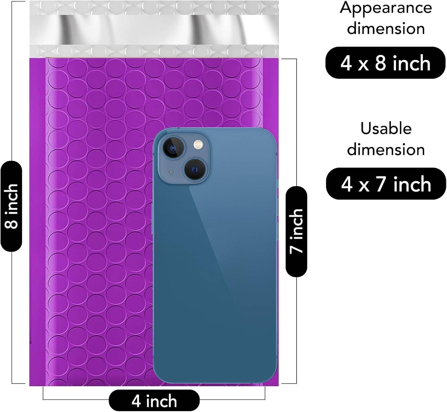 Fuxury Bubble Mailers 4x8 Inch Purple 800 Pack Padded Envelopes Usable Size 4x7" Thick Mailing Envelopes Bubble Opaque Padded Mailers Shipping Bags for Mailing Jewelry Makeup Small Business Bulk #000