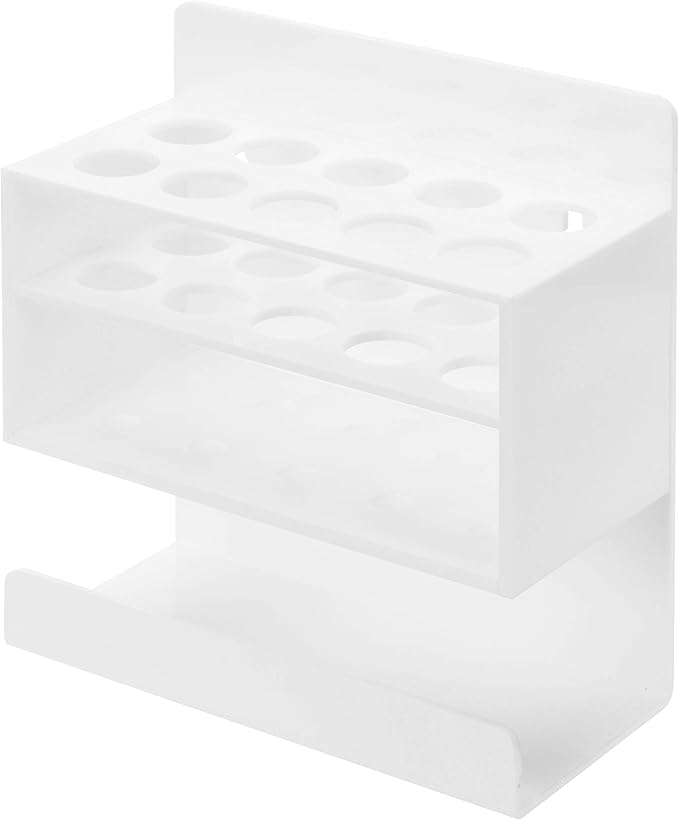 MyGift Dry Erase Marker Holder 10 Slots Whiteboard Marker Holder For Wall Dry Erase Eraser Holder Wall Mount White