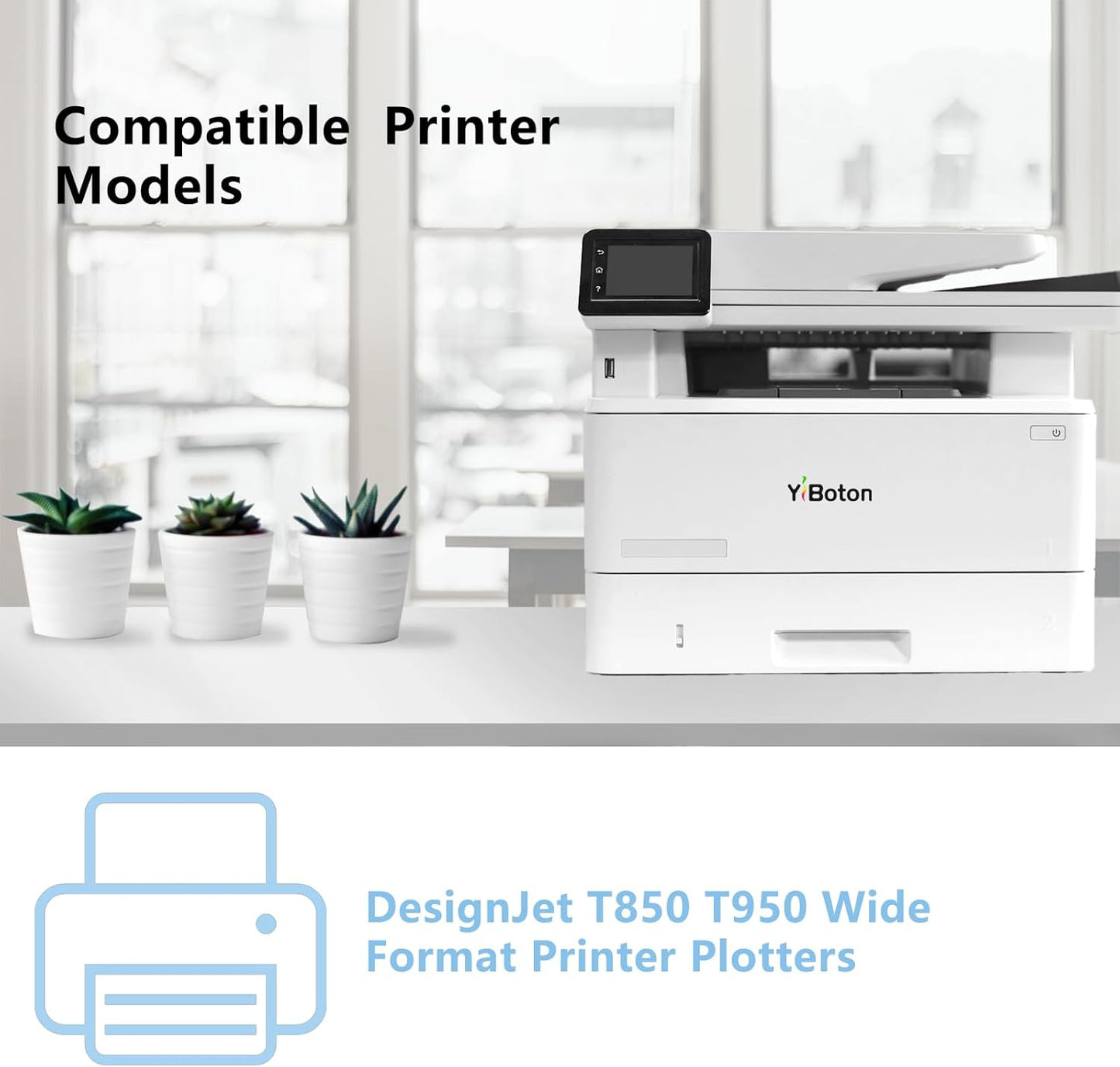 High Yield 738 738XL Ink Cartridgs 498N8A 676M6A 676M7A 676M8A Black Cyan Yellow Magenta Ink Cartridge Compatible for HP DesignJet T850 T950 Wide Format Printer Plotters (4-Pack)