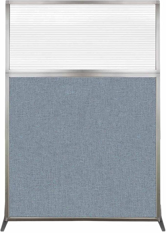 Versare Hush Screen Portable Room Divider | Workstation Wall Divider | Freestanding Privacy Hush Panels | Clear Fluted Windows | Fabric Office Divider Screen | Great for Room Separation