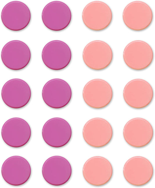 Qualsen Fridge Magnets, 20pcs Mini Cute Magnets for Fridge, Whiteboard, Locker, Kitchen, Office (Pink Tones)