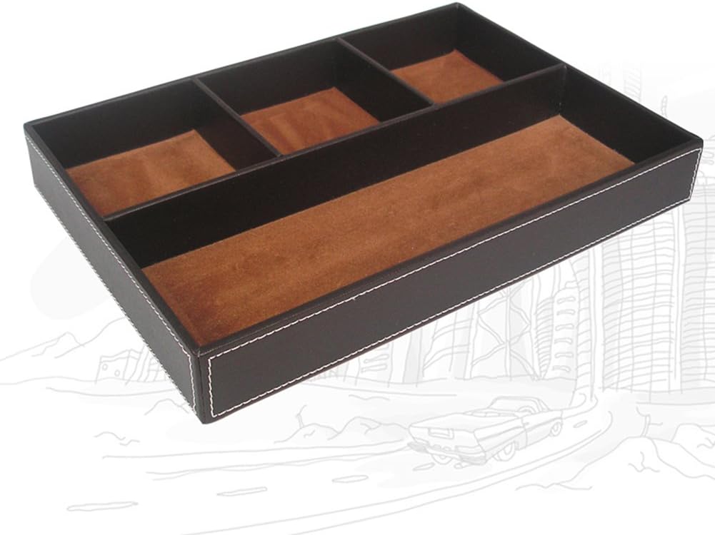 KINGFOM 10-Piece Office Desk Organizer Set, File Holder, Drawer Organizer, Memo Paper Holder, Pen Holder, Name Card Holder, Mouse Pad, Desk Pad, Tissue Box Holder (T07K)