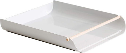 U Brands Metal Paper Tray, Letter Size, Desktop Accessory, Arc Collection, Grey, 3548A02-06