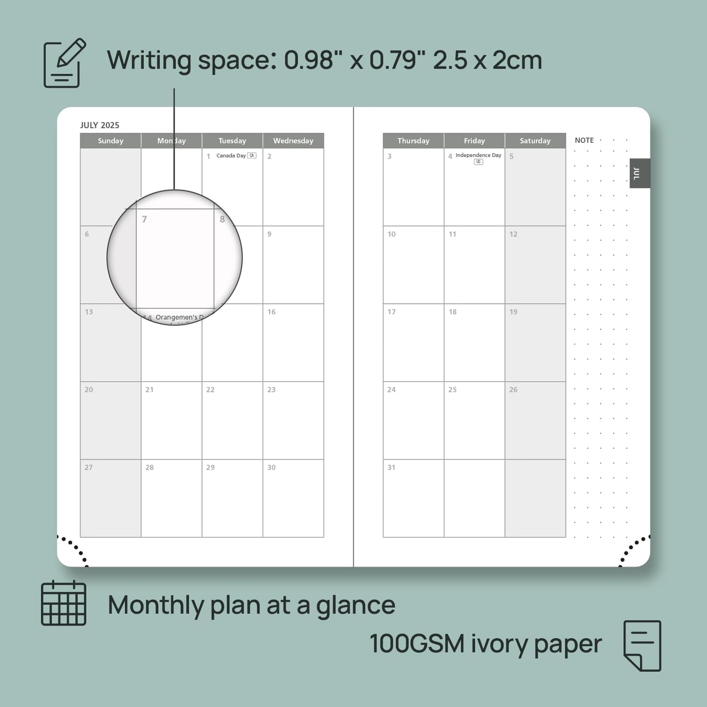 POPRUN Pocket Planner 2025-2026 (Purse Size 4'' x 6.25'') Academic Small Calendar (July 2025 - June 2026) with Hourly Time Slots, 100GSM Thick Papers, Leather Soft Cover - Purple
