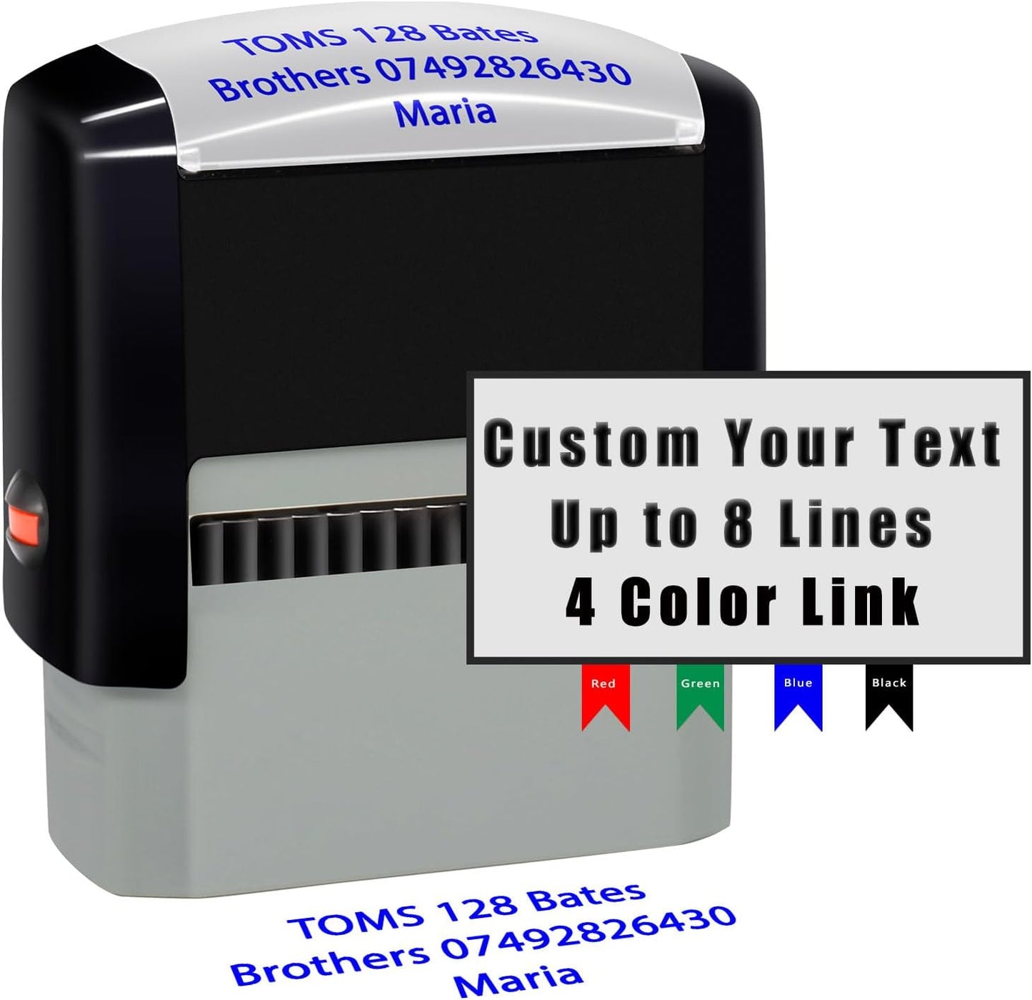 Custom Ink Stamp Personalized Self-Inking Rubber Stamps Customized Return Address Stamp Business Name Label Stamping Supplies Office Business Events 4 Ink Color