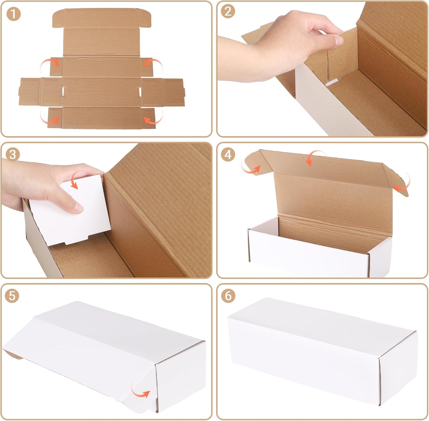 6 Pack Trading Card Storage Box Sports Game Cards Collector Boxes Cardboard Storage Boxes with Dividers for Card Collection, 14.2 x 3.7 x 2.75 Inches