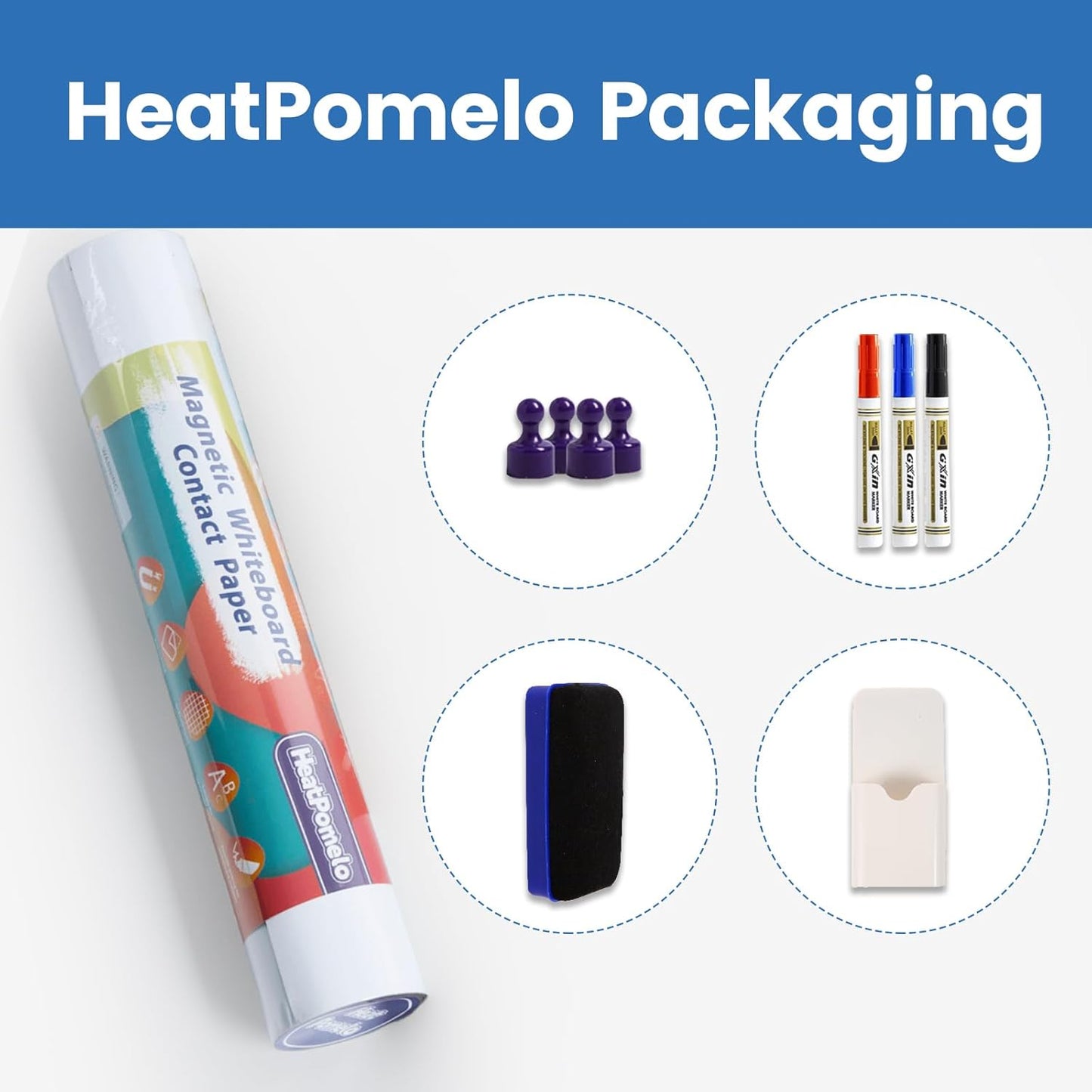 Magnetic Whiteboard Sticker - Adhesive Backing 36'' x 18'' Dry Erase Board for Wall Whiteboard Contact Paper for Office Home Include Starter Kit