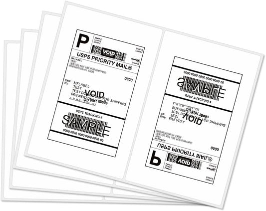 MFLABEL® Round Conrner Half Sheet Shipping Labels 2-UP Click-n-Ship Mailing Postage Labels(4000Labels)