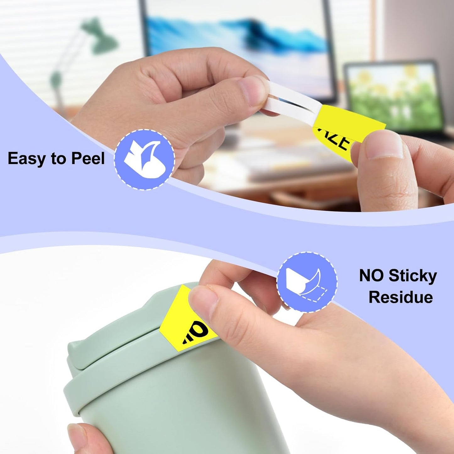 2 Pack Compatible for Ptouch TZe641 TZ641 Label Maker Tape 18mm 0.7 Inch Black on Yellow Laminated TZe-641 TZ-641 TZe TZ Label Tape for PT-D600 PT-D610BT PT-D600VP PT-P710BT PT-P750W