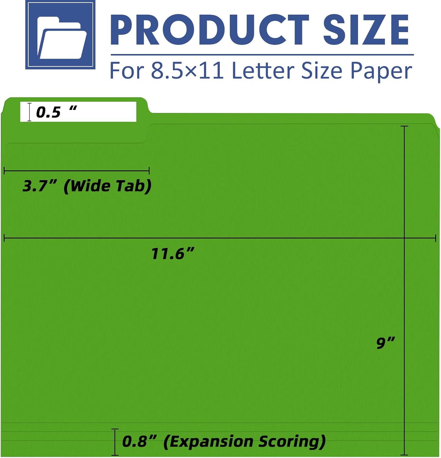 File Folder, PANDRI 270 Pack Colored File Folder, 1/3 Cut Tab, Letter Size, Assorted 12 Colors Filing Folder for Office School Business