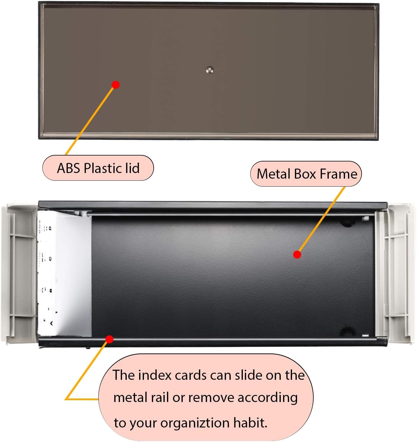 Business Card Holder for Desk, Business Card Holder Organizer, Credit Card Organizer Case File Index Card Box Storage,with A-Z Tabs, Storage up to 600 Cards (3.5” x 2.2”) (big)