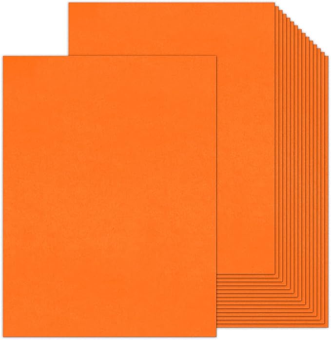 Orange Construction Paper 100 Sheets 80lb Cardstock Paper 8.5 x 11, Goefun Orange Cardstock for Halloween, Christmas, Crafts, DIY Cards