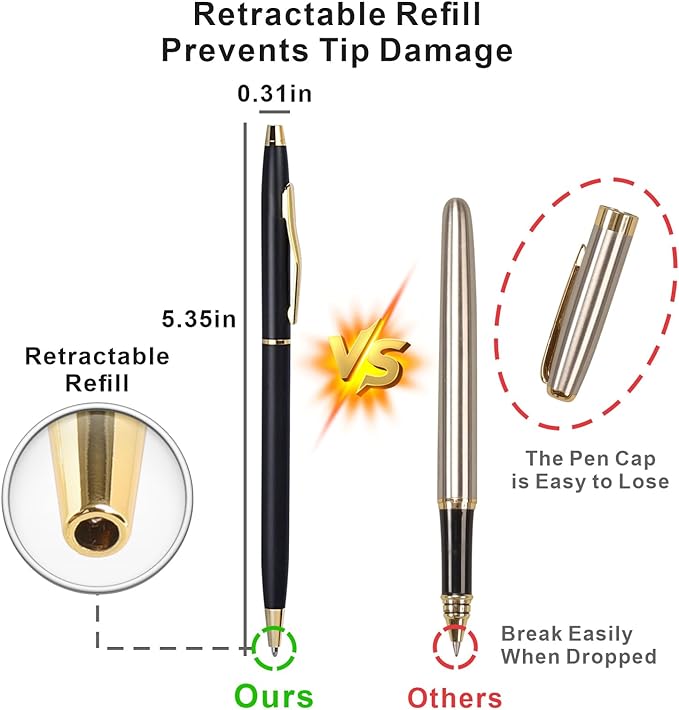 Cambond Black Pens Ballpoint Pen - Bulk Black Ink 1.0 mm Medium Point Smooth Writing for Men Women Police Uniform Office Business, 20 Pack (Black)