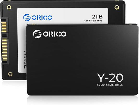 ORICO 2TB SATA SSD 2.5 Inch Internal Solid State Drive, Read Speed up to 500MB/s, SATA III 6Gbps for Desktop Laptop NAS DIY External Drive - Y20