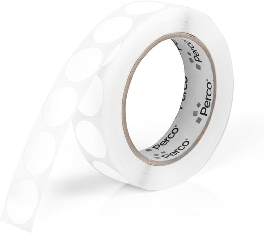 Perco White 1-Inch Round Circle Dot Sticker Labels with Easy Peel Perforation - 1,000 Labels per Roll - Strong Adhesion, Vibrant Colors for Organizing, Crafting & More - Made in USA