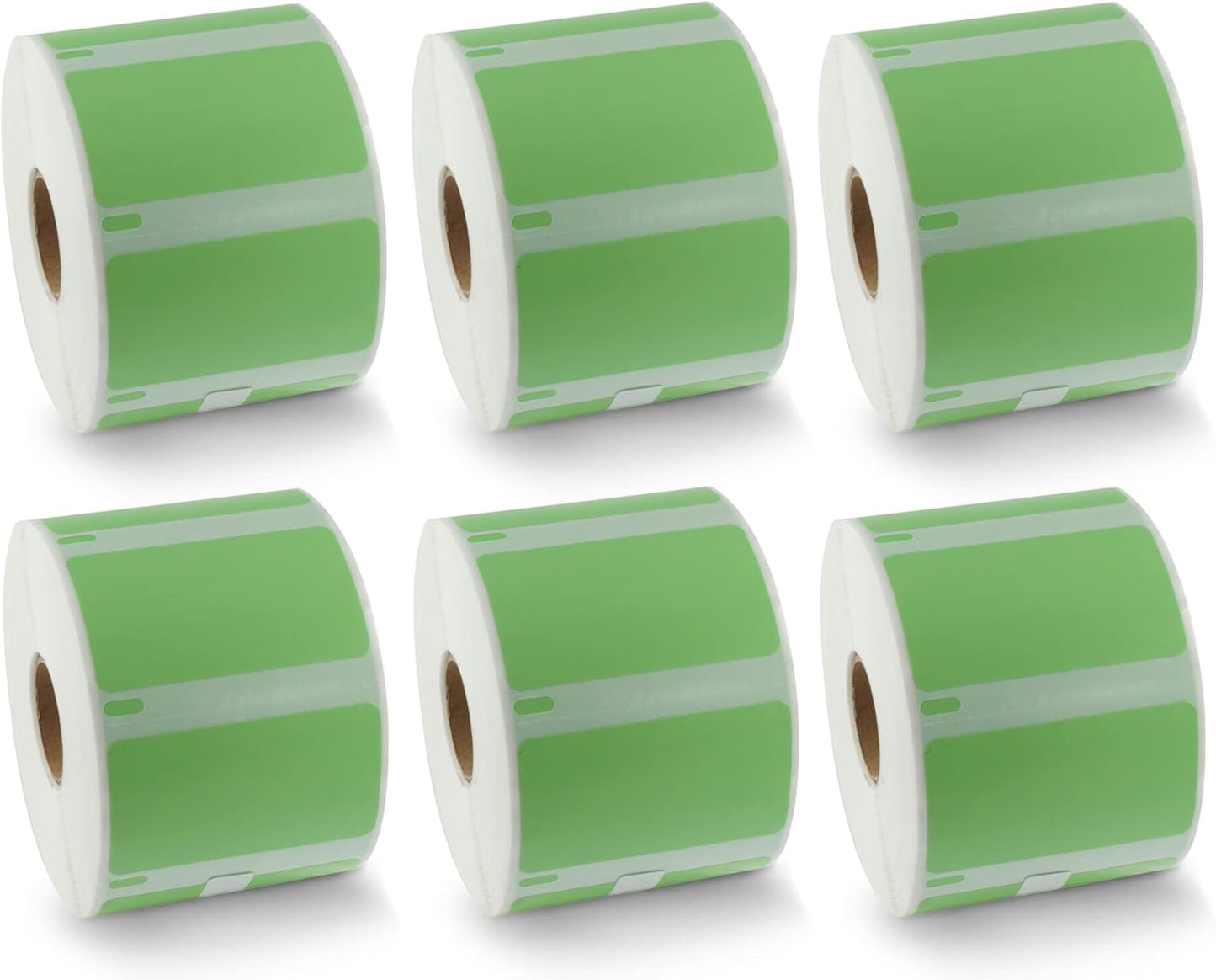 BETCKEY - Compatible DYMO 30334 (2-1/4" x 1-1/4") Medium Multipurpose Barcode/FNSKU Labels - Compatible with Rollo, DYMO Labelwriter 450, 4XL & Zebra Desktop Printers[6 Rolls, 6000 Labels, Green]