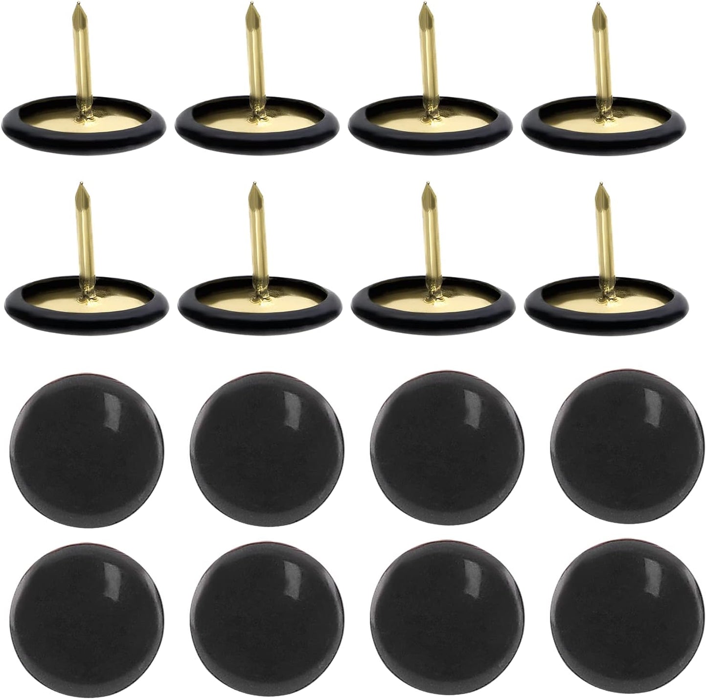 Piutouyar 300Pcs Black Decorative Flat Push Pin, Plastic Roundness Head Thumbtack, Black Thumb Tacks for Wall, Map, Cork Board, 3/8 Inch