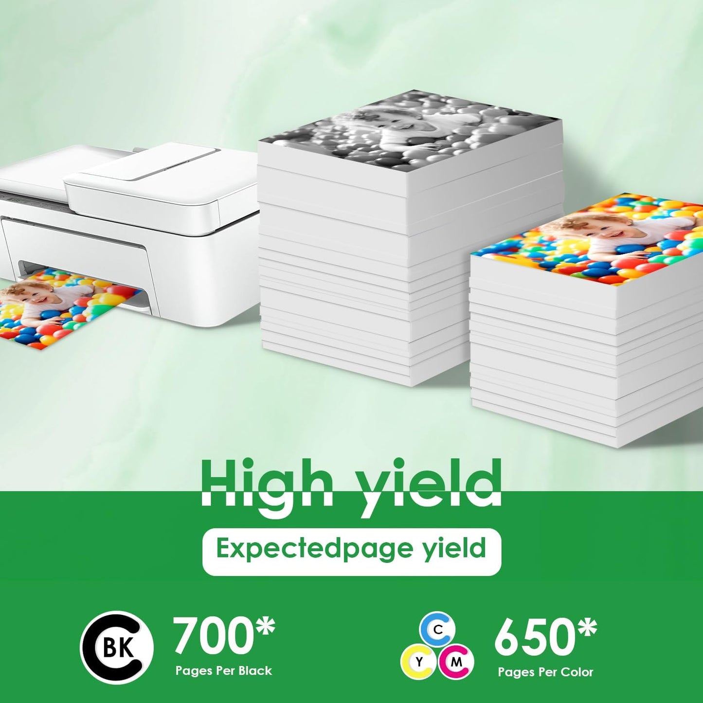 664XL Ink Cartridge Replacement for 664 664XL 664 XL Ink Cartridges Black and Color for DeskJet Ink Advantage 1115 2135 2138 3635 3636 3638 4535 4536 4538 4675 4676 4678 Printer Ink 2 Pack