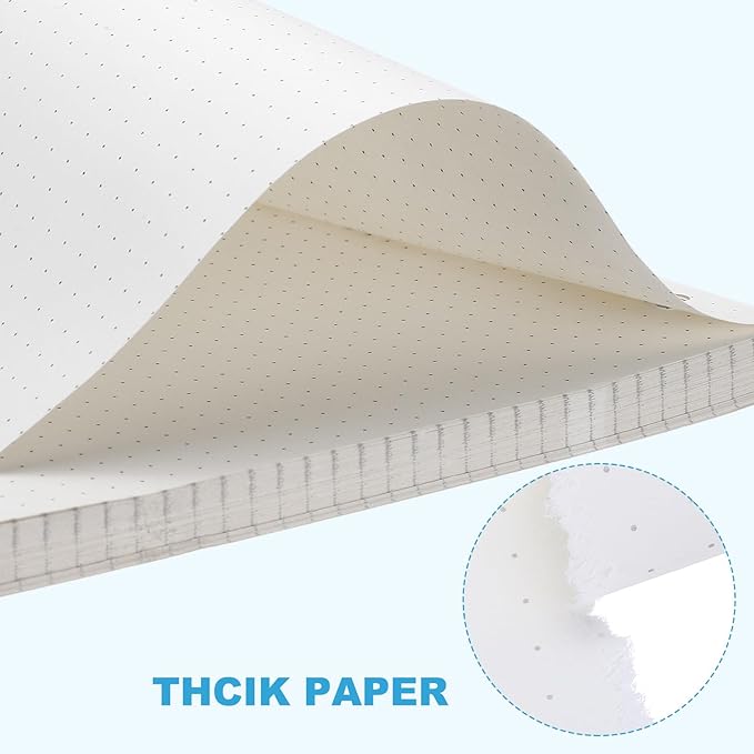 PATIKIL A6 Dot Grid Paper 6-Ring Binder Loose Leaf Planner Filler Paper Planner Inserts, 160 Sheets/320 Pages, Lined