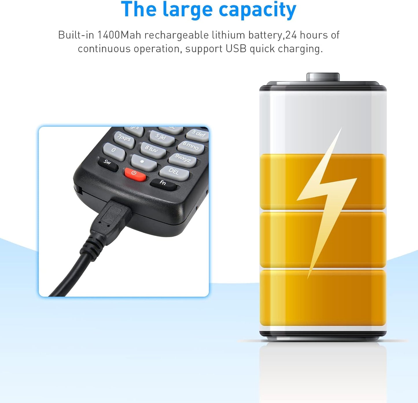 Inventory Barcode Scanner, Wireless Barcode Scanner 1D 2D & PDF417 Data Collector Portable Data Terminal Inventory Device with 2.4G Wireless & USB Wired Connection Bar Code Scanners