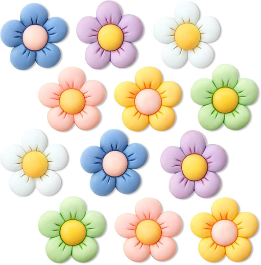 Qualsen 3D Flower Fridge Magnets - 12 Pcs Cute Decorative Magnets for Refrigerator, Whiteboard, Locker & Kitchen (Solid Peach Blossom)