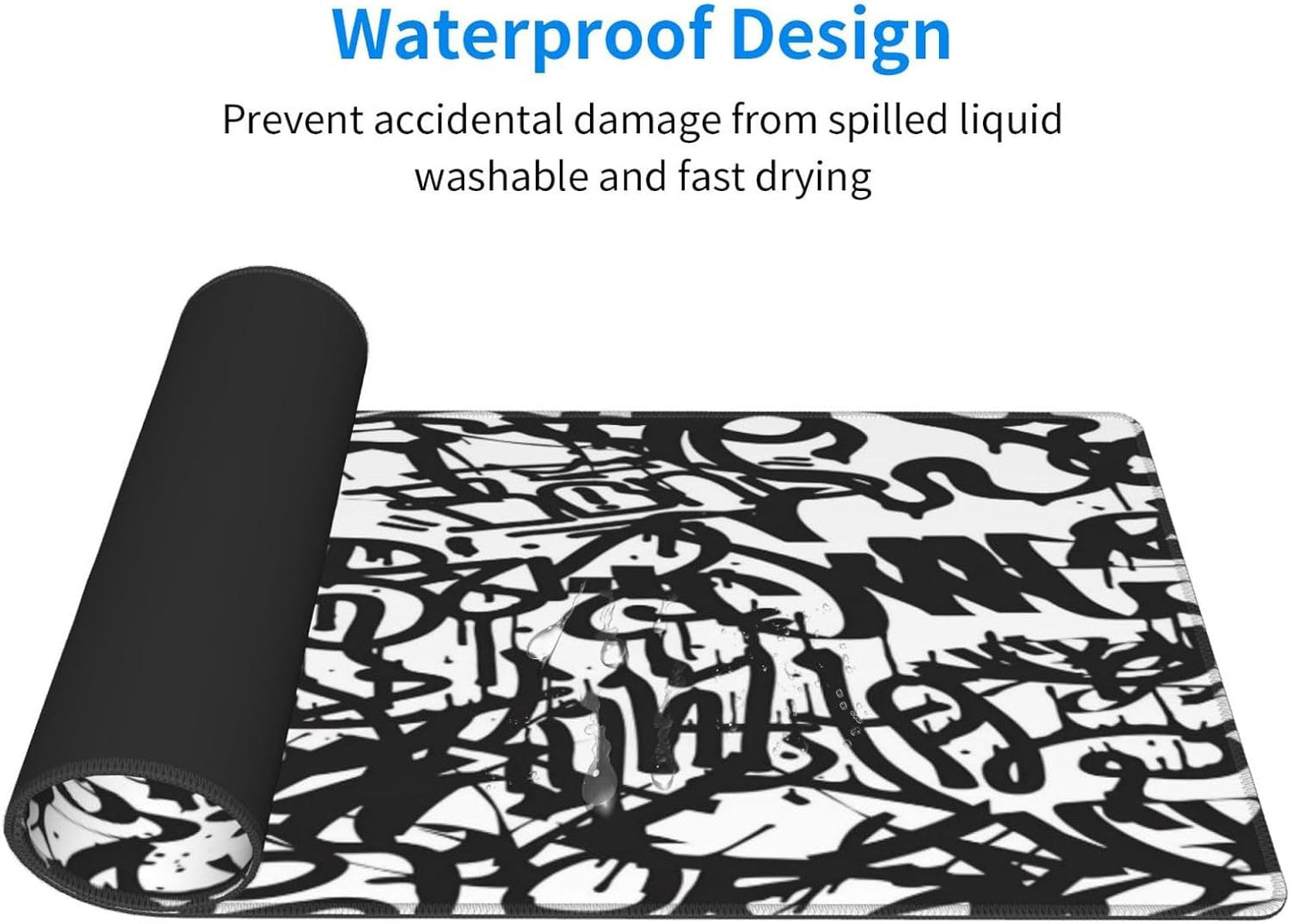 Graffiti Mouse Pad, Large Big Gaming Mouse Pad Desk Pad, Mousepad with Non-Slip Rubber Base, Extended XXL Mouse Mat for Computer Laptop Office Accessories