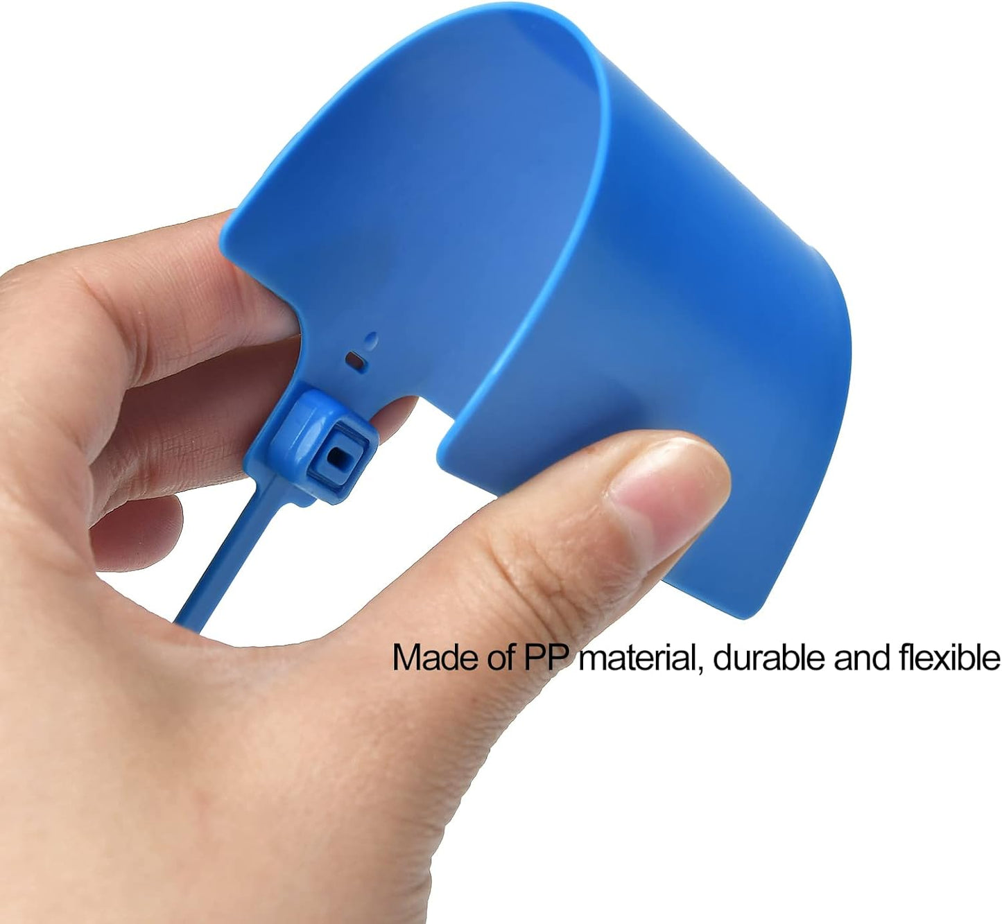 100 Blue Plastic Writable Shipping Tags - Large, Waterproof, Hanging Labels with One Permanent Marker Pen