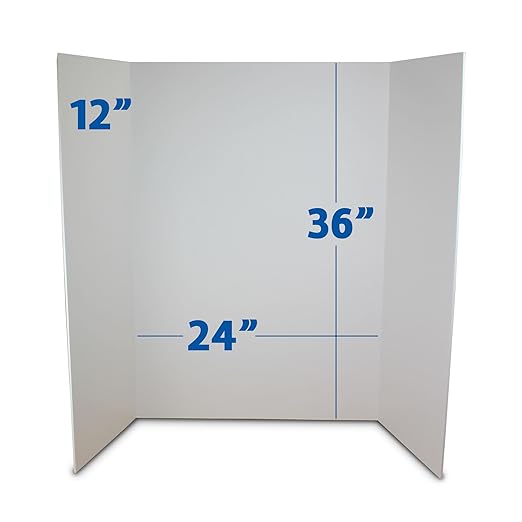 Flipside Products 36” x 48” Foam Project Boards for Presentations, Science Fair, School Projects, Event Displays and Trifold Picture Board - White - 3 Pack