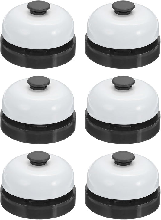 PATIKIL 6 Pcs Desk Call Bell 2.5" Dia with Metal Anti-Rust Construction Black/White