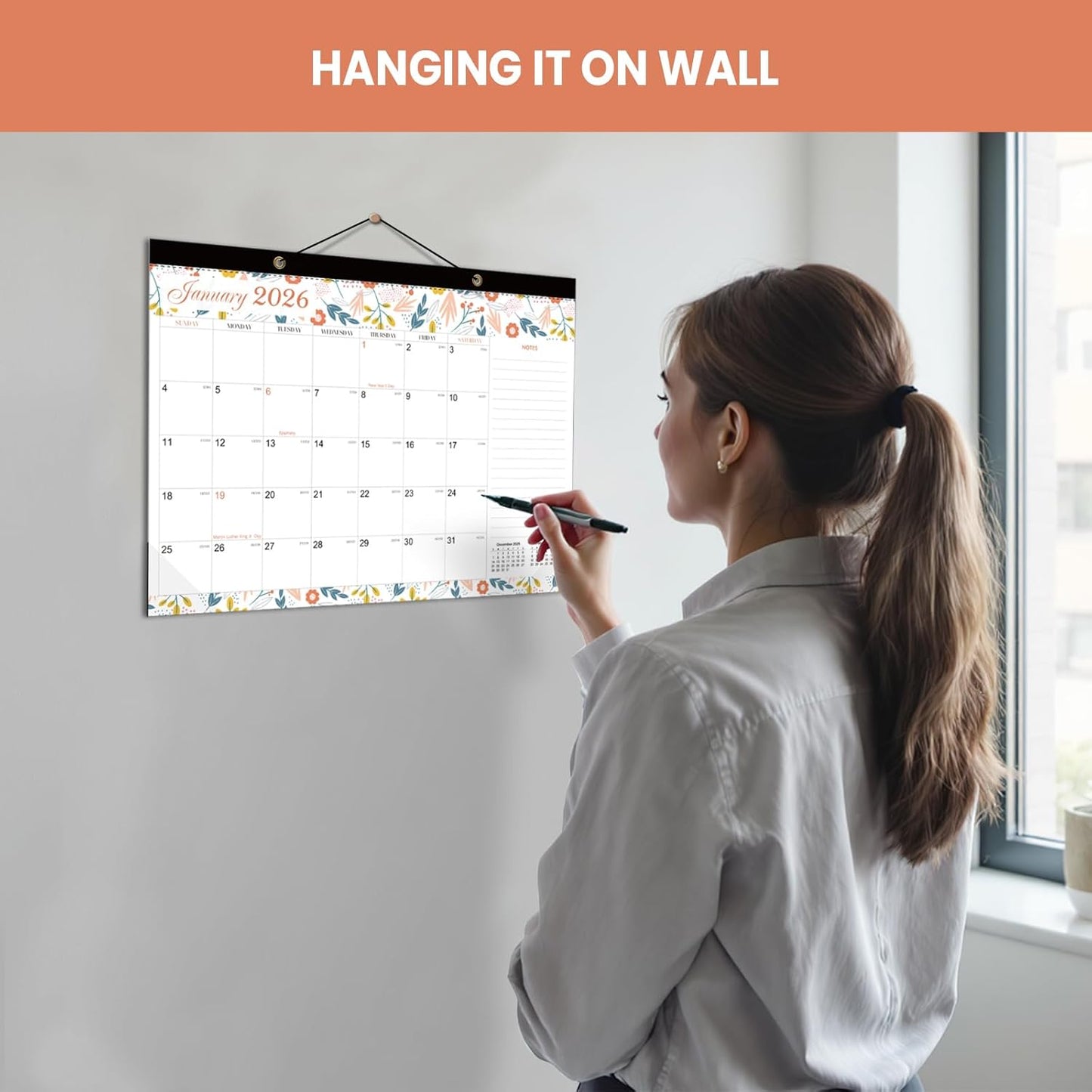 COMIX 12 Month Desk Calendar 2026 (Jan 2026–Dec 2026) – 17" x 12" Wall Calendar with to-Do List & Notes,2026 Calendar Monthly Planner for Home, School, or Office Organization