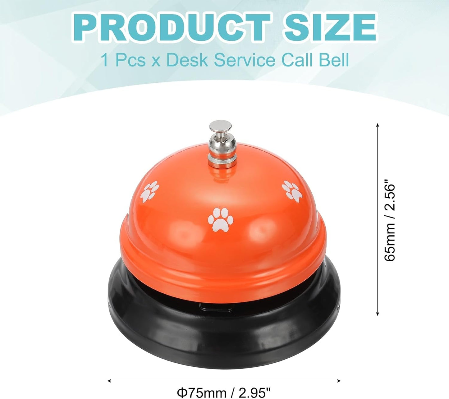 uxcell Desk Service Call Bell, 2.95 Inch Metal Dinner Service Bell Ring for Hotel Restaurant Reception Area and Wedding Party Events, Orange
