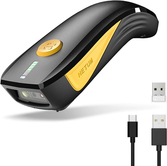 NETUM CS7501 QR Code Scanner – Upgraded Bluetooth Barcode Scanner, Mini Portable 1D & 2D Barcode Reader for Inventory Management, Cordless Image Scanner for Tablets, Android, iOS, PC, and POS Systems