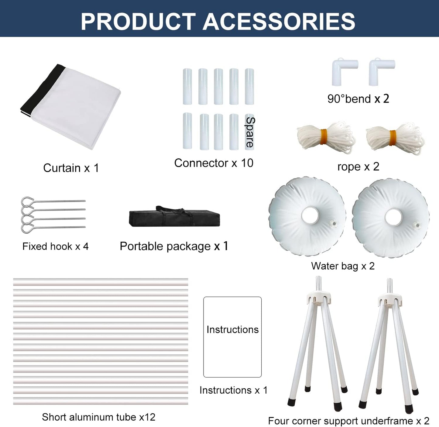 Projector Screen Portable Outdoor Movie: Projection Screens Stand 4K Cinema 80 inch for Camping White