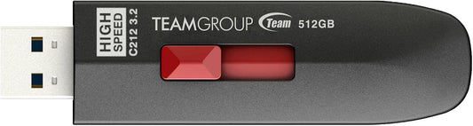 TEAMGROUP C212 Extreme Speed 512GB 1000/800MB/s USB 3.2 Gen 2 Easy Push-and-Pul Flash Thumb Drive External Data Storage Memory Stick Compatible with Computer/Laptop/PS4 PS5 TC2123512GB01