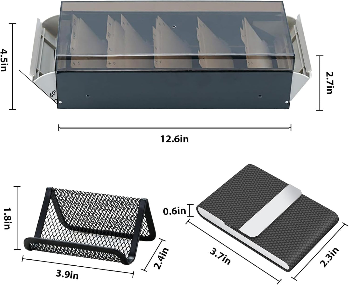 Business Card Holder for Desk, Business Card Holder Organizer, Credit Card Organizer Case File Index Card Box Storage,with A-Z Tabs, Storage up to 600 Cards (3.5” x 2.2”) (big)