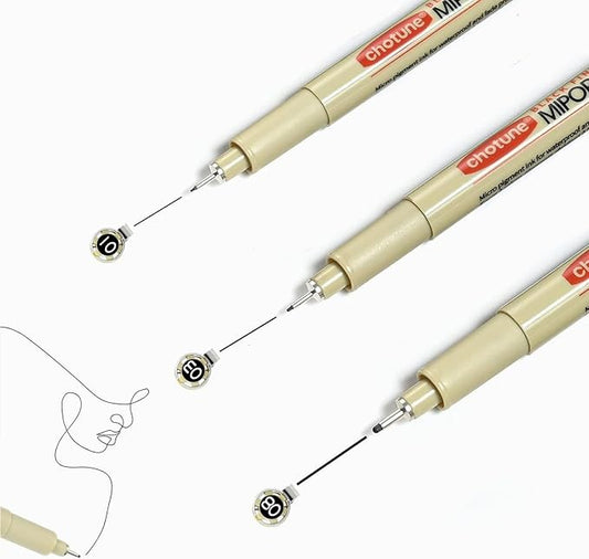 Micro Fineliner Set – 3 size Archival Ink pens for Technical Drawing, Anime & Sketching – Artists, Architects & Illustrators