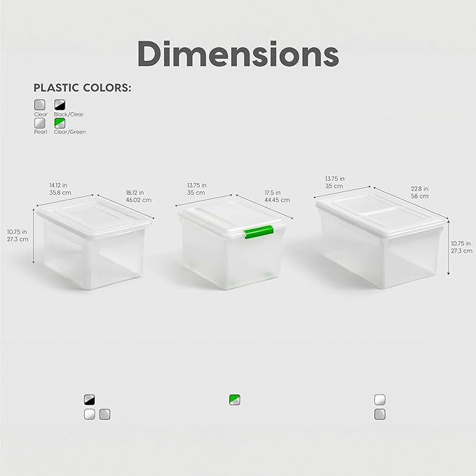 IRIS USA File Box File Organizer Plastic File Box for Letter/Legal File, BPA-Free Plastic Storage Bin Tote Organizer with Durable and Secure Latching Lid, Stackable and Nestable, Black 35 Qt. 1Pack