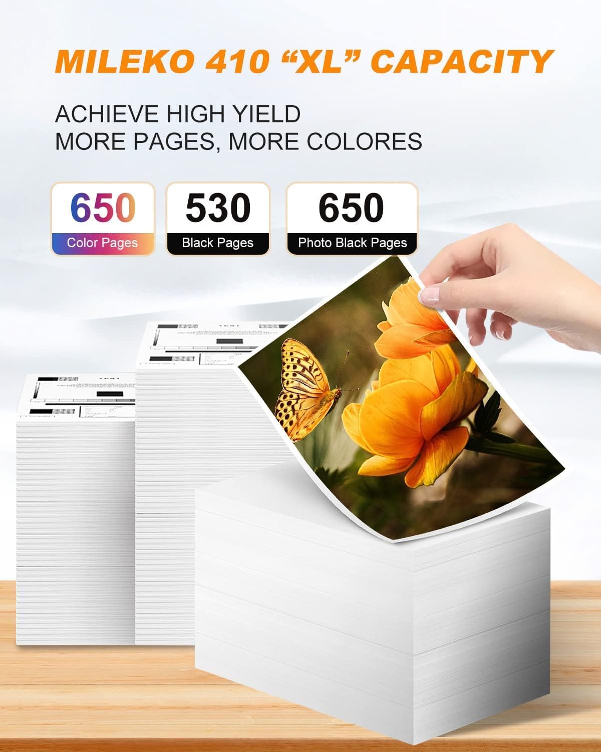 5 Pack 410XL Ink Cartridges for Epson 410 Ink Cartridges Combo Pack Remanufactured for Epson 410XL Works with Epson Expression XP-830 XP-7100 XP-640 XP-530 (Black, Cyan, Magenta, Yellow, Photo Black)