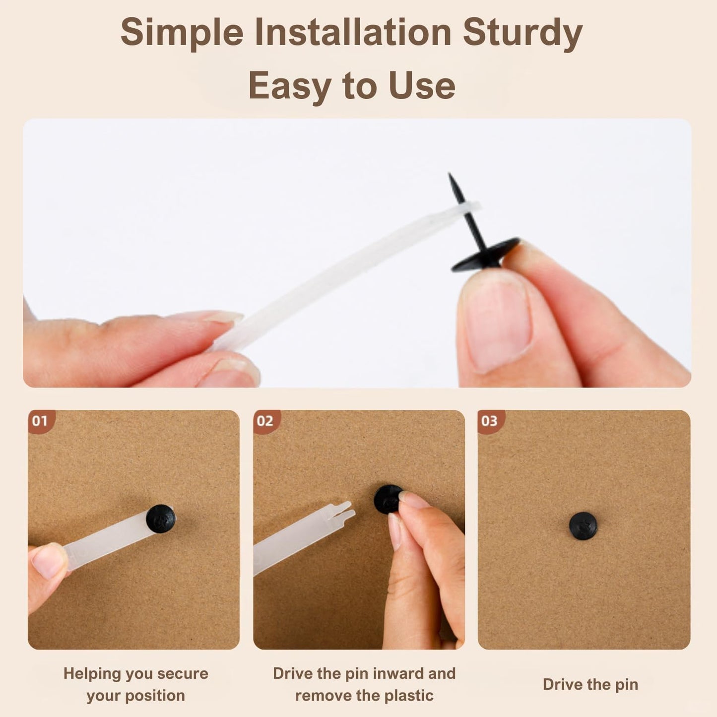 50pcs Gold Thumb Tacks for Picture Hangers - Heavy Duty Push Pins, Double Headed Thumbtacks for Hanging, Metal Wall Tacks, Pins, Nails, Hooks (Gold)