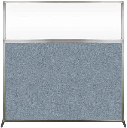 Versare Hush Screen Portable Room Divider | Workstation Wall Divider | Freestanding Privacy Hush Panels | Clear Windows | Fabric Office Divider Screen | Great for Room Separation