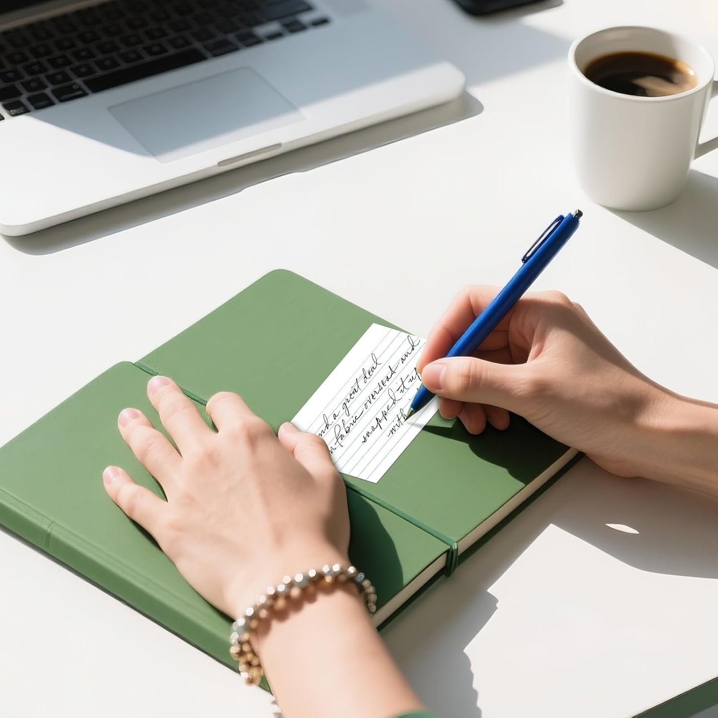 250 Count White Index Cards 3x5 Inch - 180gsm Heavyweight Flash Card (50 Sheets Each), Durable & Portable Note Taking for Students, Teachers, Study Flashcards for Office Home School Supplies