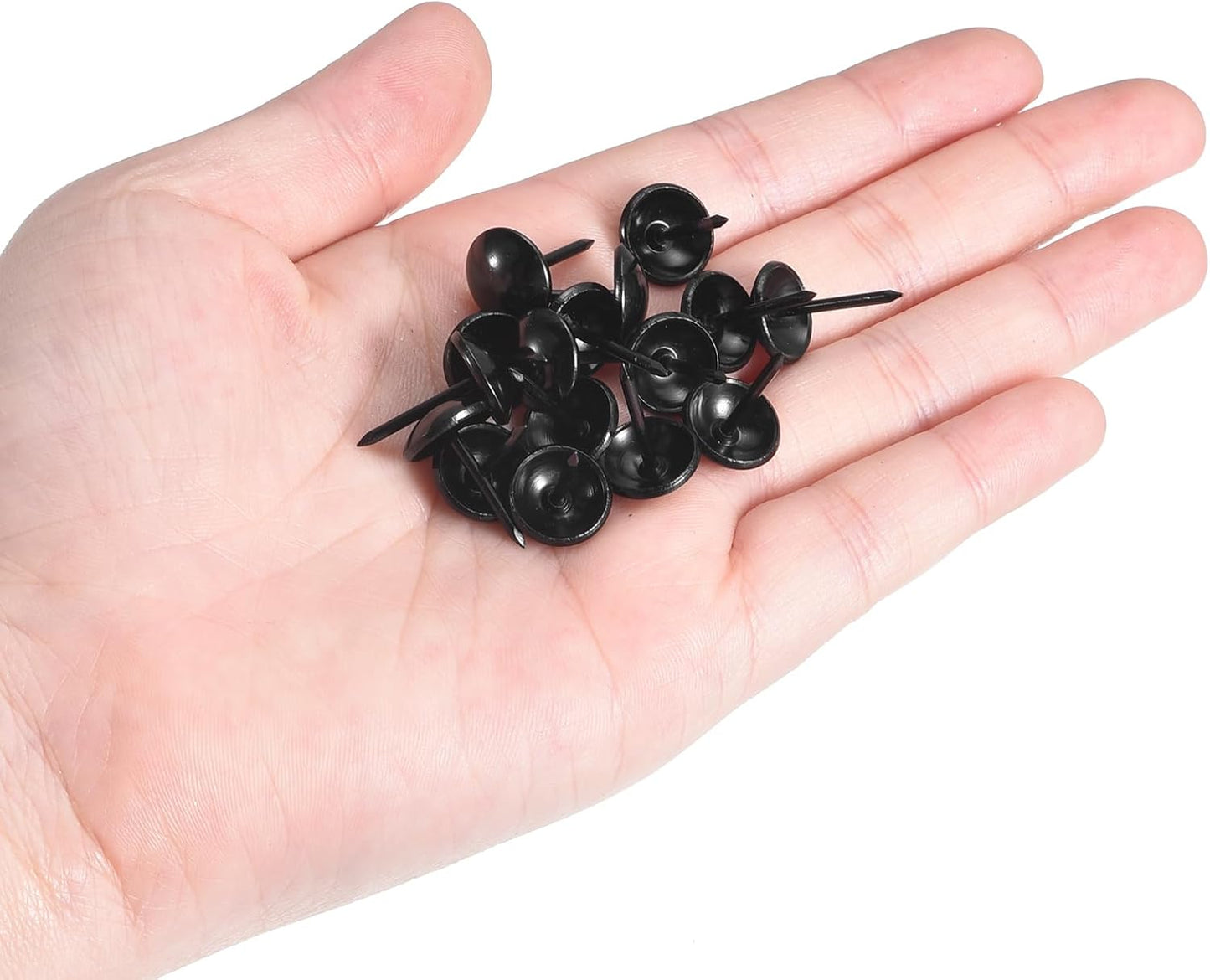 uxcell Upholstery Tacks Nail Pins Furniture, 100Pcs 11x17mm Thumb Tack Pins Assortment Kit Carbon Steel for Home Sofa DIY Decorative Nail Heads Nails, Black