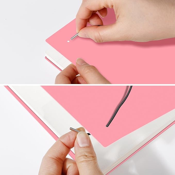 AHGXG Bullet Dotted Journal - Dot Grid Spiral Notebook 8.5" x 11", A4 Large Dotted Notebook, 100 GSM Thick Paper, Waterproof Plastic Cover Journals for Bullet Journaling, Sketching, Pink