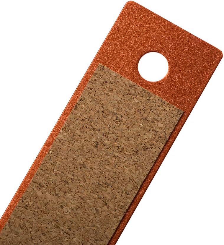 JAM PAPER Strong Aluminum Ruler - 12 Inch - Metal Ruler with Non-Skid Cork Backing - Orange Metallic - Sold Individually