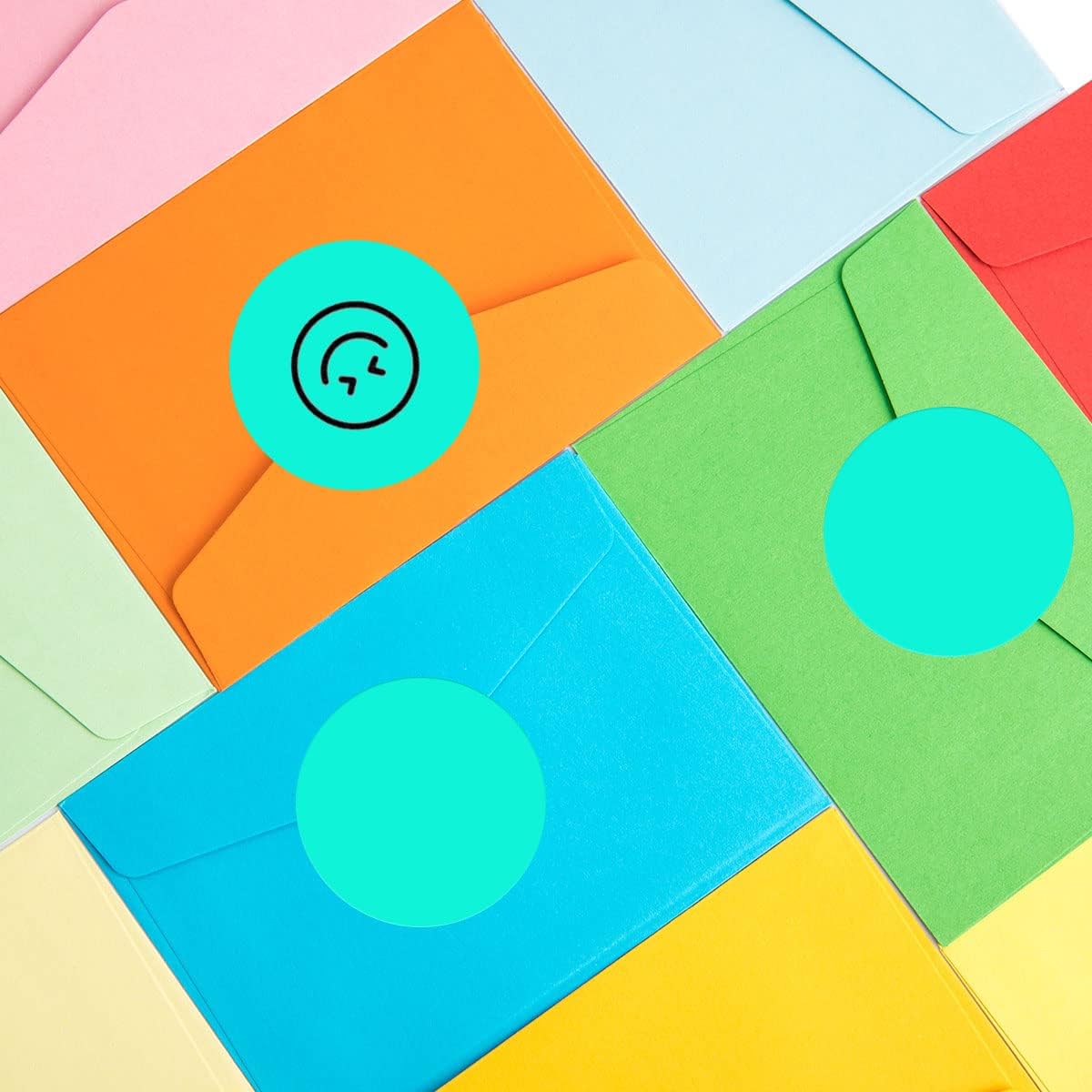 PARLAIM 3 Inch Round Permanent Adhesive Color Cod Dot Stickers,500 PCS Dispenser Box Roll dots Label Inventory Circle Stickers Aqua