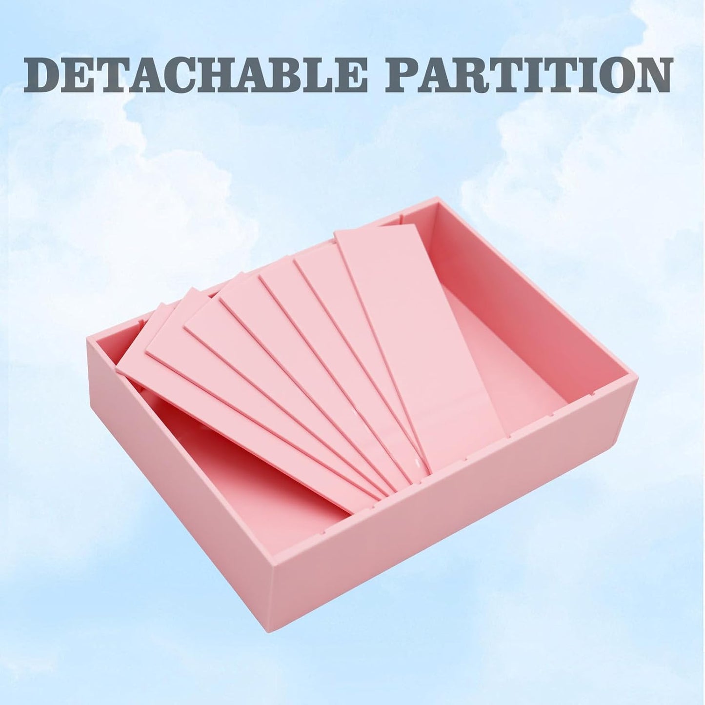 Money Organizer for Cash, 8 Compartment Pink Acrylic Money Holder, Cash Tray, Cash Box, Cash Organizer for Bills